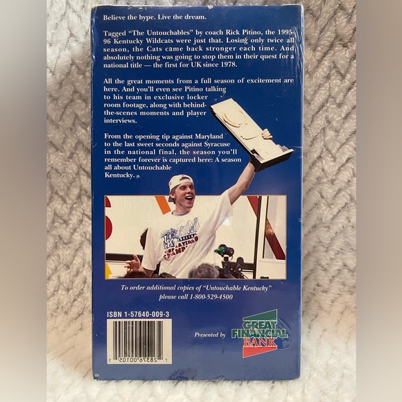 Untouchable Kentucky - Kentucky Basketball 1995-96 VHS national champions NEW! - Picture 2 of 3